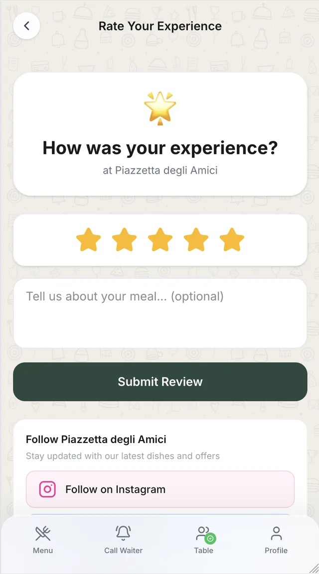 Splitbite bookings and events interface.